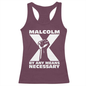 Malcolm X Power Fist Racerback Tank Top Civil Rights Leader Pride Bold Statement TS02 Maroon Print Your Wear