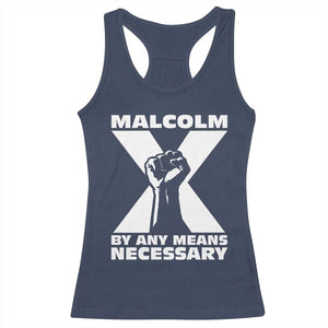 Malcolm X Power Fist Racerback Tank Top Civil Rights Leader Pride Bold Statement TS02 Navy Print Your Wear