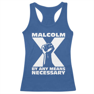 Malcolm X Power Fist Racerback Tank Top Civil Rights Leader Pride Bold Statement TS02 Royal Blue Print Your Wear