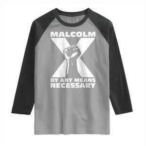 Malcolm X Power Fist Raglan Shirt Civil Rights Leader Pride Bold Statement TS02 Sport Gray Black Print Your Wear