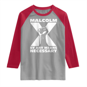 Malcolm X Power Fist Raglan Shirt Civil Rights Leader Pride Bold Statement TS02 Sport Gray Red Print Your Wear