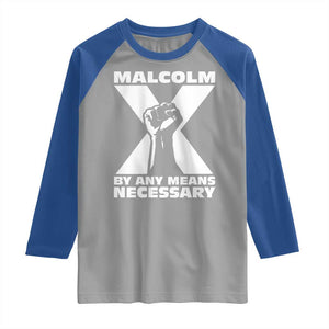 Malcolm X Power Fist Raglan Shirt Civil Rights Leader Pride Bold Statement TS02 Sport Gray Royal Print Your Wear