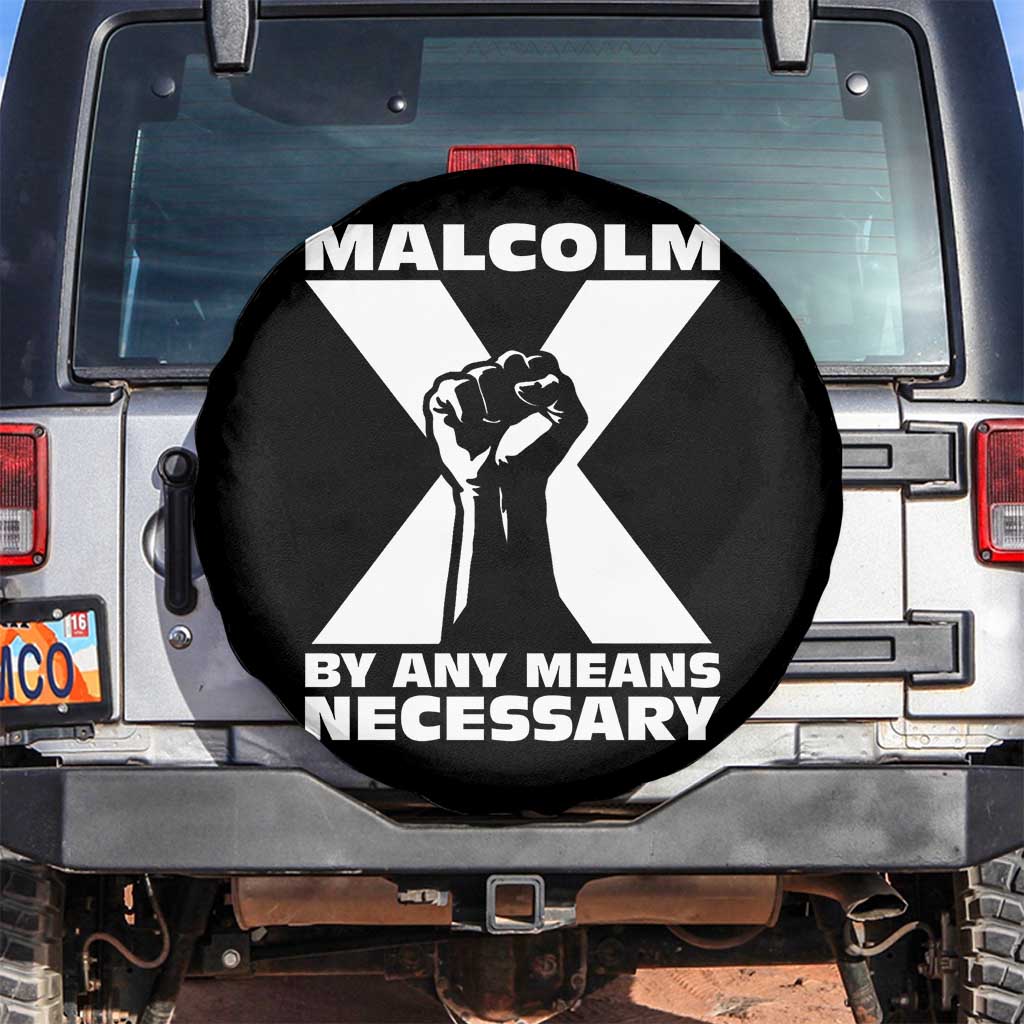Malcolm X Power Fist Spare Tire Cover Civil Rights Leader Pride Bold Statement TS02 No hole Black Print Your Wear