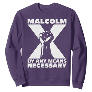Malcolm X Power Fist Sweatshirt Civil Rights Leader Pride Bold Statement TS02 Purple Print Your Wear