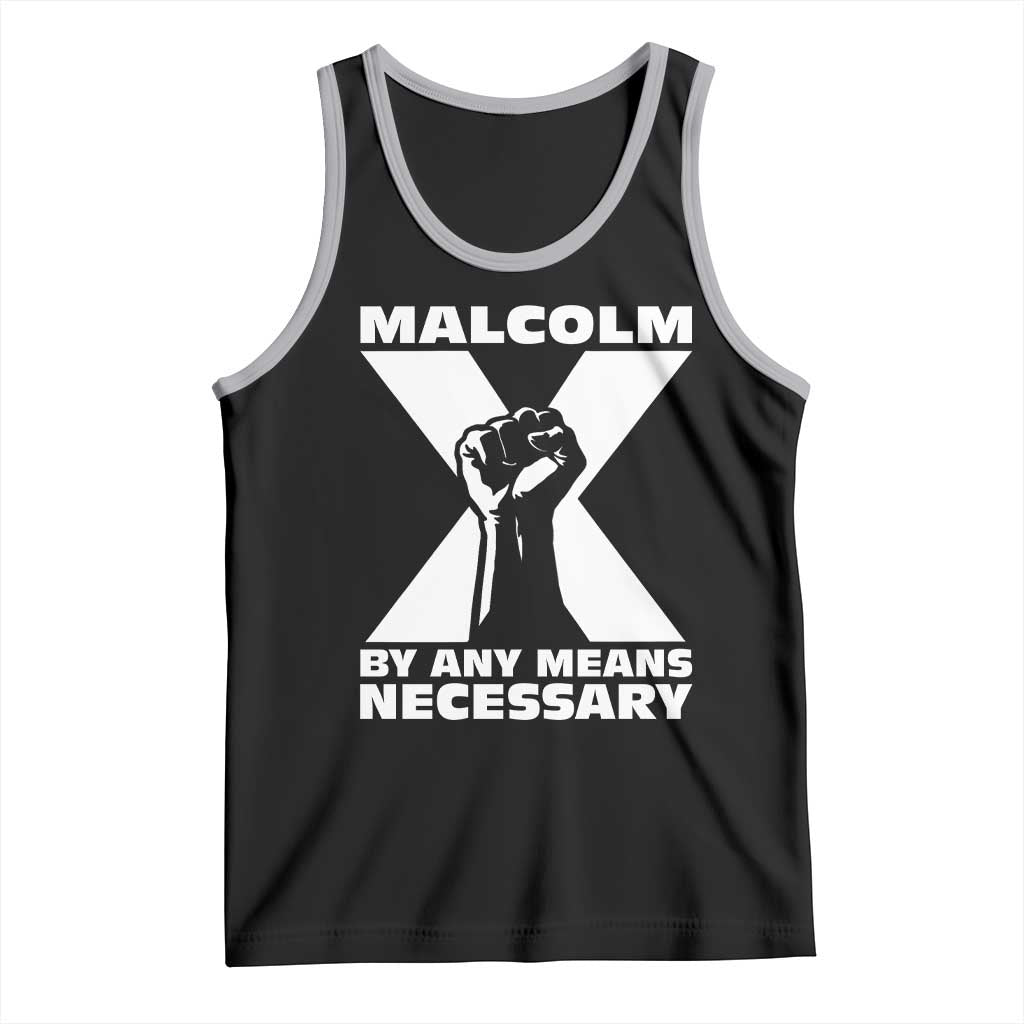 Malcolm X Power Fist Tank Top Civil Rights Leader Pride Bold Statement TS02 Black Athletic Heather Print Your Wear