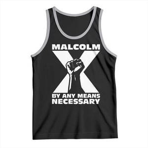 Malcolm X Power Fist Tank Top Civil Rights Leader Pride Bold Statement TS02 Black Athletic Heather Print Your Wear