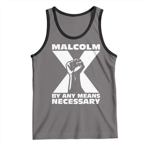 Malcolm X Power Fist Tank Top Civil Rights Leader Pride Bold Statement TS02 Deep Heather Black Print Your Wear