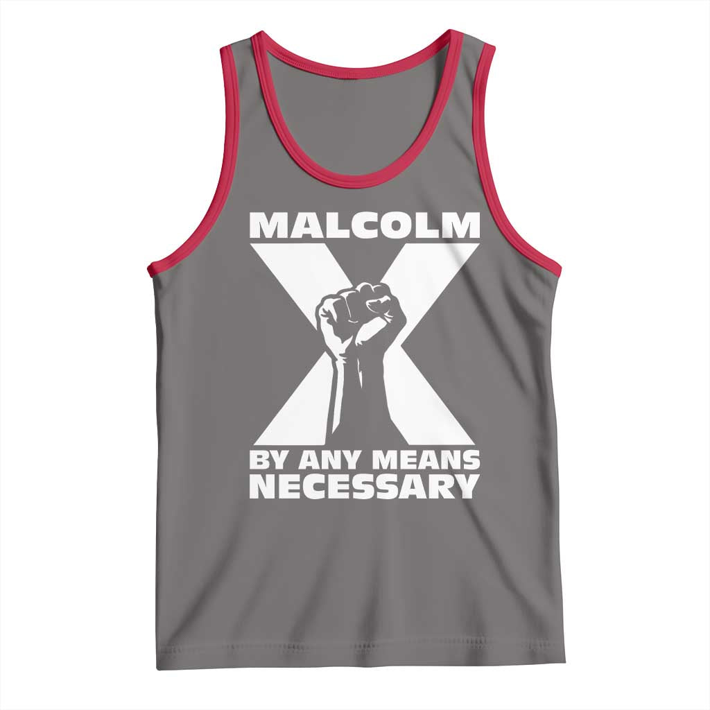 Malcolm X Power Fist Tank Top Civil Rights Leader Pride Bold Statement TS02 Deep Heather Red Print Your Wear