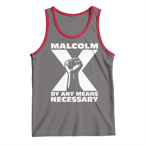 Malcolm X Power Fist Tank Top Civil Rights Leader Pride Bold Statement TS02 Deep Heather Red Print Your Wear