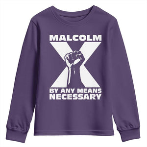 Malcolm X Power Fist Youth Sweatshirt Civil Rights Leader Pride Bold Statement TS02 Purple Print Your Wear
