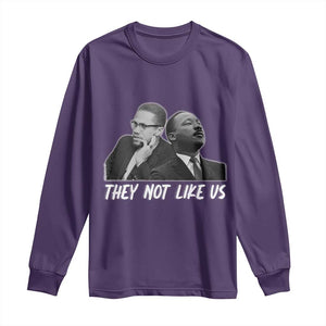 Malcolm X and MLK Long Sleeve Shirt They Not Like Us TS02 Purple Print Your Wear
