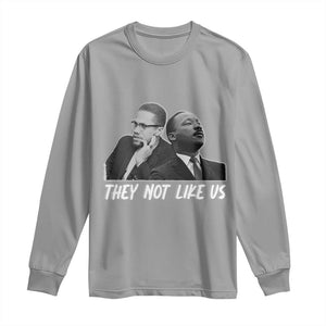 Malcolm X and MLK Long Sleeve Shirt They Not Like Us TS02 Sport Gray Print Your Wear