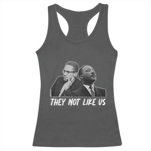 Malcolm X and MLK Racerback Tank Top They Not Like Us TS02 Dark Heather Print Your Wear