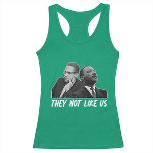 Malcolm X and MLK Racerback Tank Top They Not Like Us TS02 Irish Green Print Your Wear