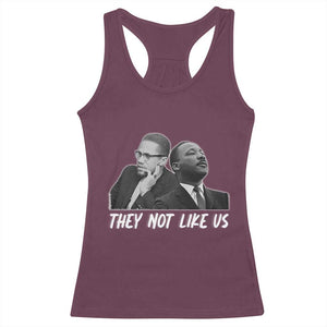Malcolm X and MLK Racerback Tank Top They Not Like Us TS02 Maroon Print Your Wear