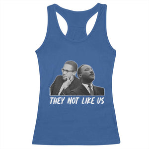 Malcolm X and MLK Racerback Tank Top They Not Like Us TS02 Royal Blue Print Your Wear