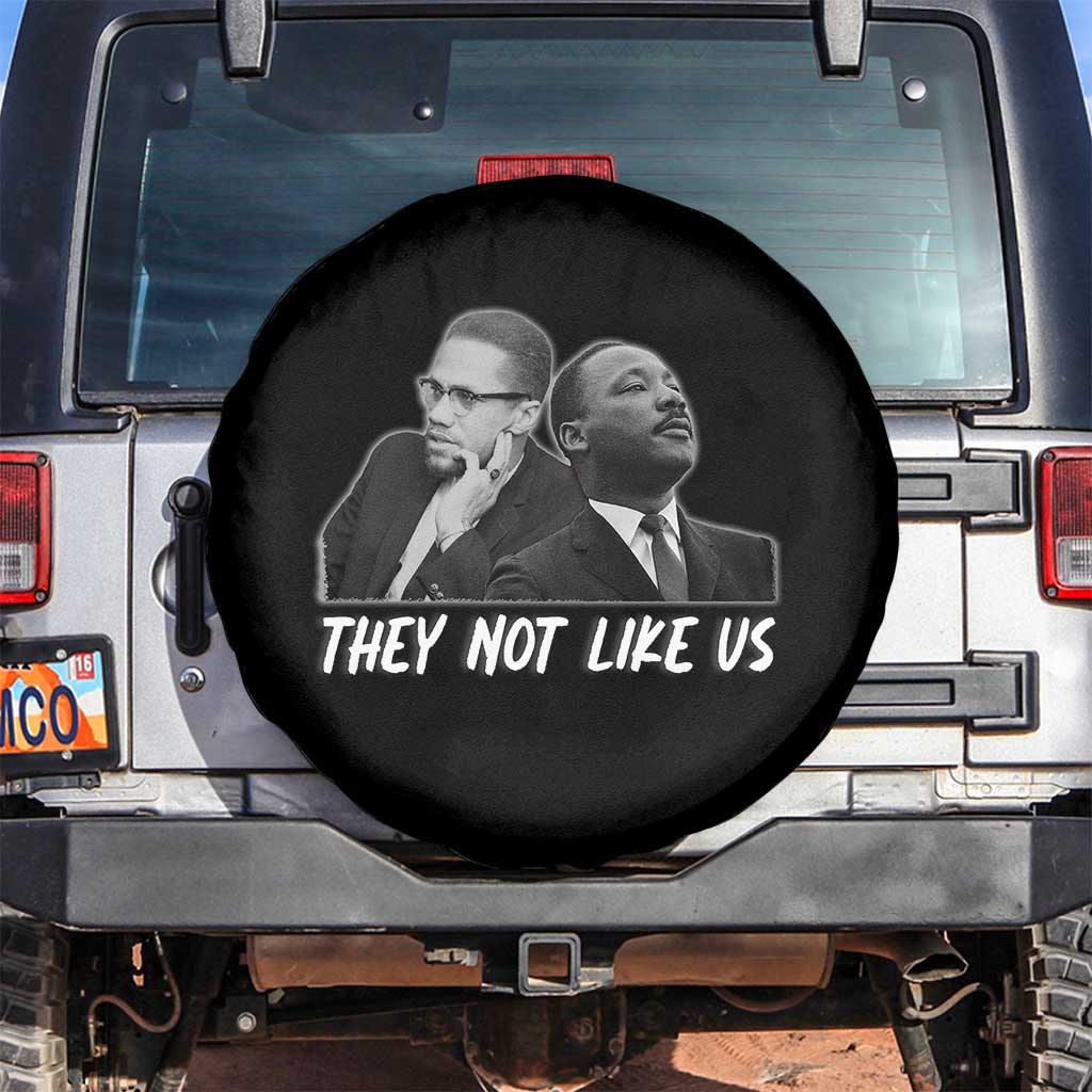 Malcolm X and MLK Spare Tire Cover They Not Like Us TS02 No hole Black Print Your Wear
