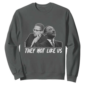Malcolm X and MLK Sweatshirt They Not Like Us TS02 Dark Heather Print Your Wear