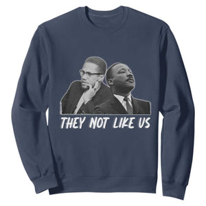 Malcolm X and MLK Sweatshirt They Not Like Us TS02 Navy Print Your Wear