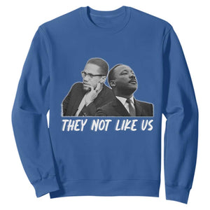 Malcolm X and MLK Sweatshirt They Not Like Us TS02 Royal Blue Print Your Wear