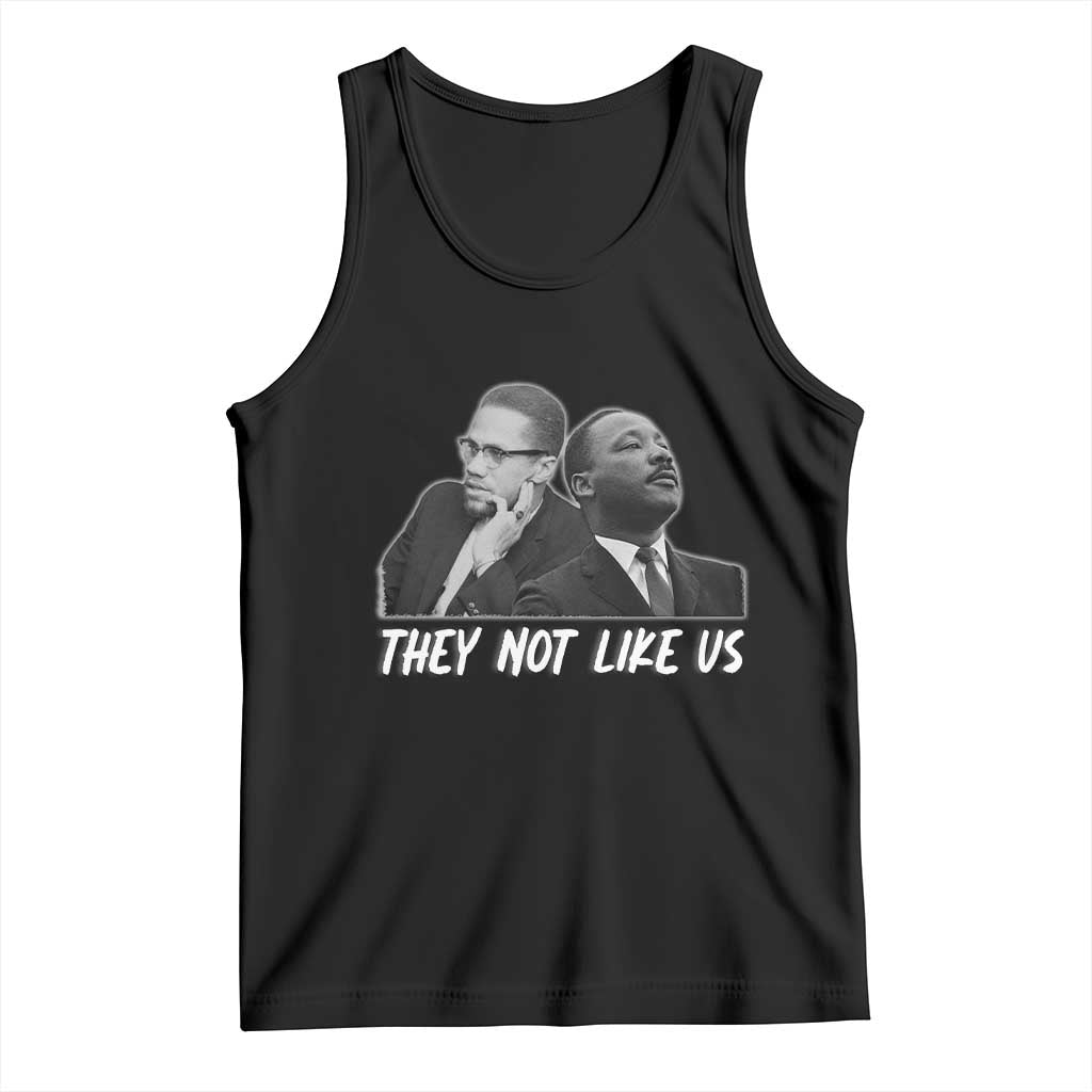 Malcolm X and MLK Tank Top They Not Like Us TS02 Black Print Your Wear