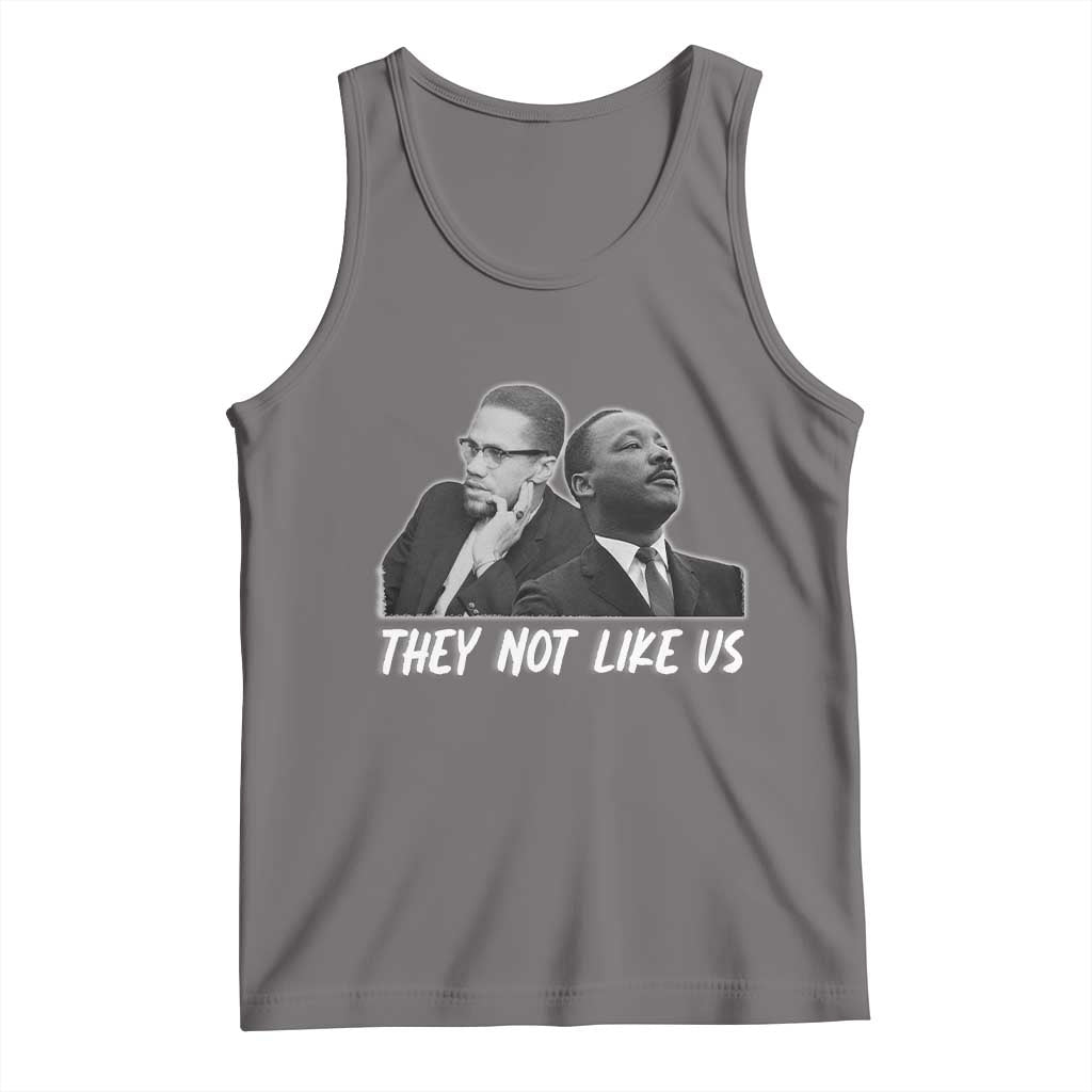 Malcolm X and MLK Tank Top They Not Like Us TS02 Deep Heather Print Your Wear