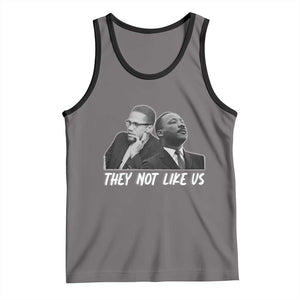 Malcolm X and MLK Tank Top They Not Like Us TS02 Deep Heather Black Print Your Wear