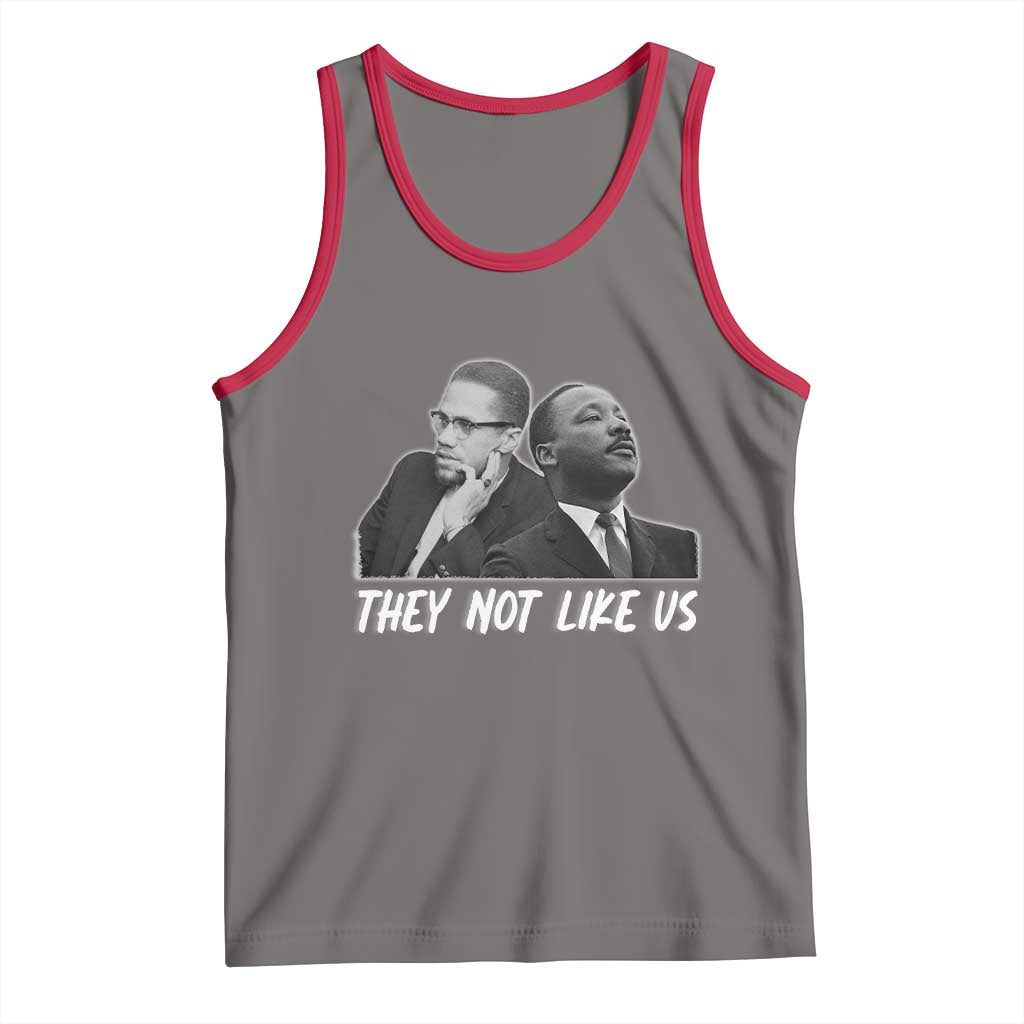 Malcolm X and MLK Tank Top They Not Like Us TS02 Deep Heather Red Print Your Wear