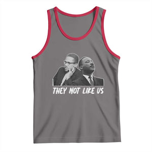 Malcolm X and MLK Tank Top They Not Like Us TS02 Deep Heather Red Print Your Wear