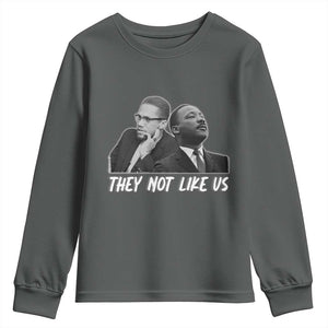 Malcolm X and MLK Youth Sweatshirt They Not Like Us TS02 Dark Heather Print Your Wear