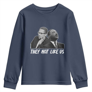 Malcolm X and MLK Youth Sweatshirt They Not Like Us TS02 Navy Print Your Wear