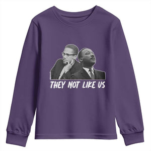 Malcolm X and MLK Youth Sweatshirt They Not Like Us TS02 Purple Print Your Wear