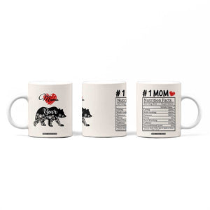 Mama Bear Coffee Mug #1 Mom Nutrition Facts Floral Bear Mother’s Day Gift - PrintYourWear Size: 11oz Color: Beige