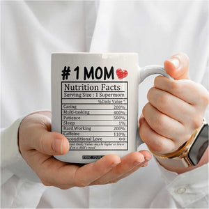 Mama Bear Coffee Mug #1 Mom Nutrition Facts Floral Bear Mother’s Day Gift - PrintYourWear Size: 11oz Color: Beige