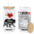 Mama Bear Glass Can #1 Mom Nutrition Facts Floral Bear Mother’s Day Gift - PrintYourWear Size: 12 oz Color: Beige