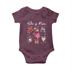Mama Christian Religious Baby Onesie She Is Mom Mother's Day Jesus Flowers Bow TS11 Maroon Print Your Wear