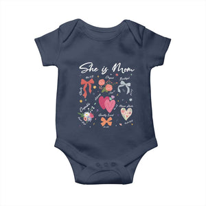 Mama Christian Religious Baby Onesie She Is Mom Mother's Day Jesus Flowers Bow TS11 Navy Print Your Wear