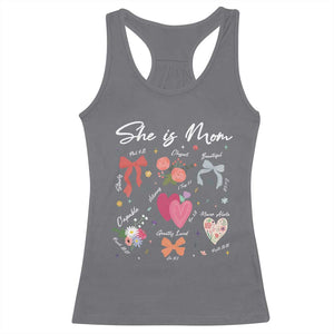 Mama Christian Religious Racerback Tank Top She Is Mom Mother's Day Jesus Flowers Bow TS11 Charcoal Print Your Wear
