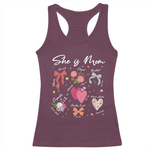 Mama Christian Religious Racerback Tank Top She Is Mom Mother's Day Jesus Flowers Bow TS11 Maroon Print Your Wear