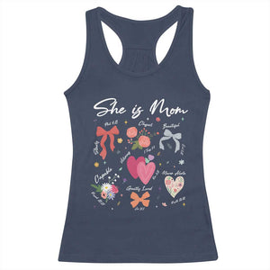 Mama Christian Religious Racerback Tank Top She Is Mom Mother's Day Jesus Flowers Bow TS11 Navy Print Your Wear