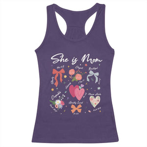 Mama Christian Religious Racerback Tank Top She Is Mom Mother's Day Jesus Flowers Bow TS11 Purple Print Your Wear