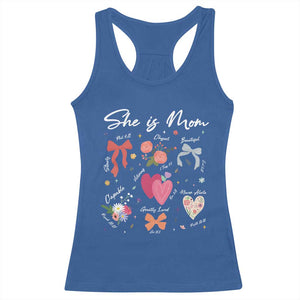 Mama Christian Religious Racerback Tank Top She Is Mom Mother's Day Jesus Flowers Bow TS11 Royal Blue Print Your Wear