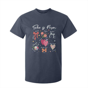 Mama Christian Religious T Shirt For Kid She Is Mom Mother's Day Jesus Flowers Bow TS11 Navy Print Your Wear