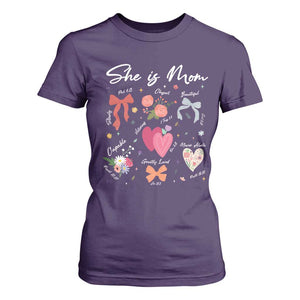 Mama Christian Religious T Shirt For Women She Is Mom Mother's Day Jesus Flowers Bow TS11 Purple Print Your Wear