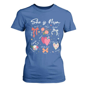 Mama Christian Religious T Shirt For Women She Is Mom Mother's Day Jesus Flowers Bow TS11 Royal Blue Print Your Wear