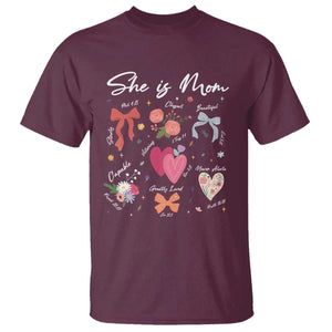Mama Christian Religious T Shirt She Is Mom Mother's Day Jesus Flowers Bow TS11 Maroon Print Your Wear