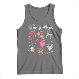 Mama Christian Religious Tank Top She Is Mom Mother's Day Jesus Flowers Bow TS11 Black Heather Print Your Wear