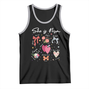 Mama Christian Religious Tank Top She Is Mom Mother's Day Jesus Flowers Bow TS11 Black Athletic Heather Print Your Wear