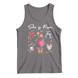 Mama Christian Religious Tank Top She Is Mom Mother's Day Jesus Flowers Bow TS11 Deep Heather Print Your Wear