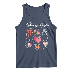 Mama Christian Religious Tank Top She Is Mom Mother's Day Jesus Flowers Bow TS11 Navy Print Your Wear